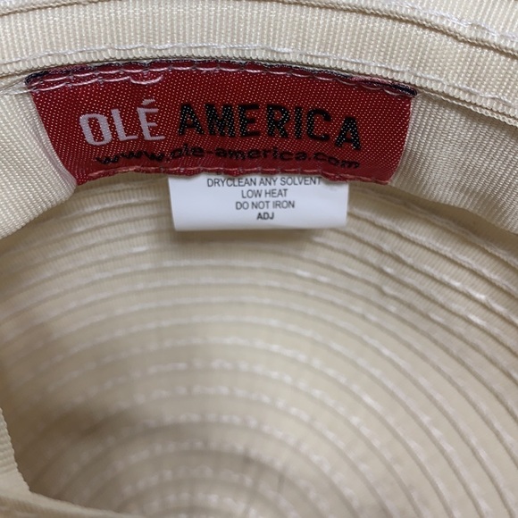 WOMEN’S Ole America off white Polyester Sun Hat - Picture 7 of 8